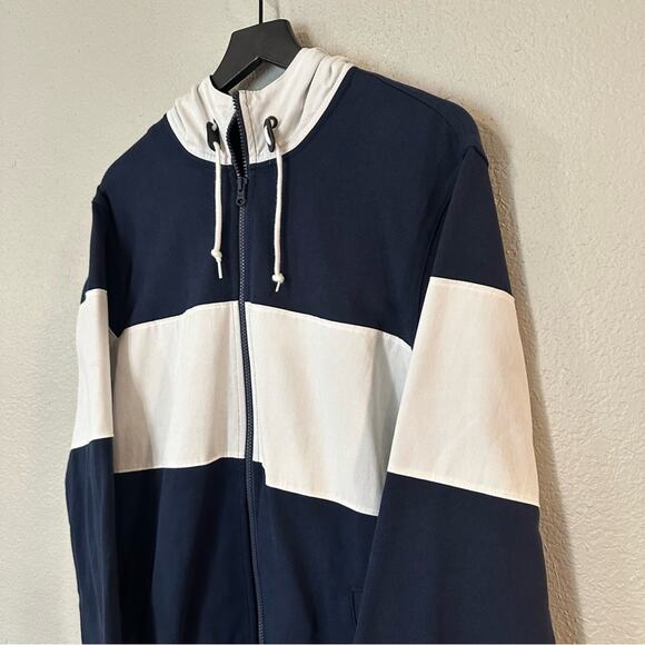 J. Crew Sweatshirt Mens Full-zip Rugby Hoodie Preppy Ivy Style Navy Blue Size M - Picture 5 of 9